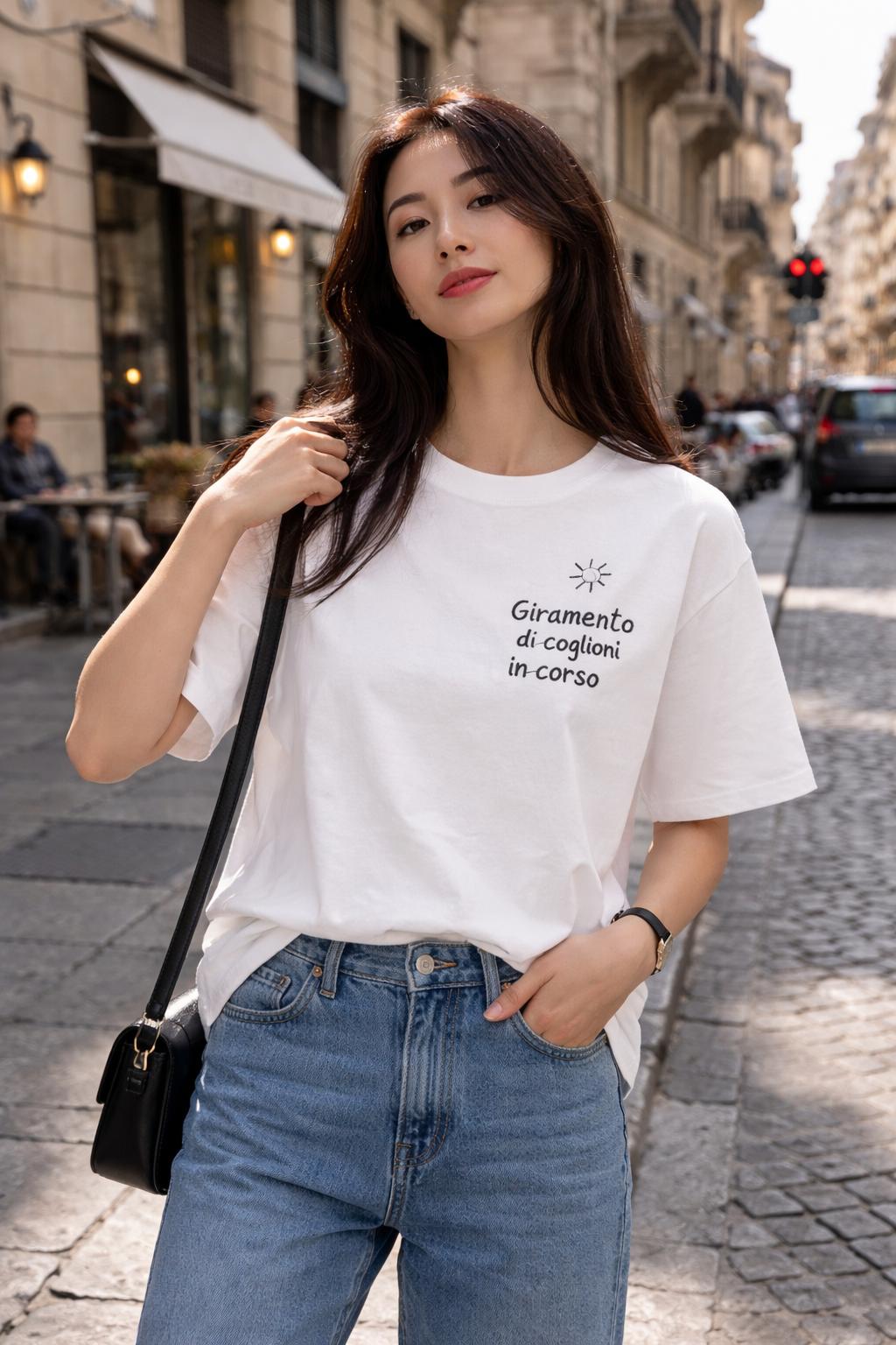 T-Shirt Over with Writes Ricamato 1.0