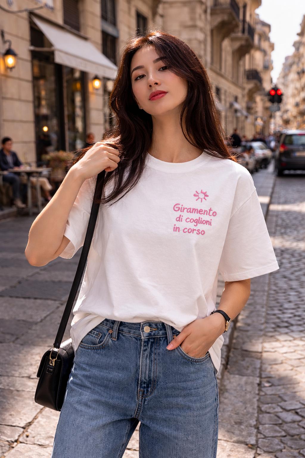 T-Shirt Over with Writes Ricamato 1.0