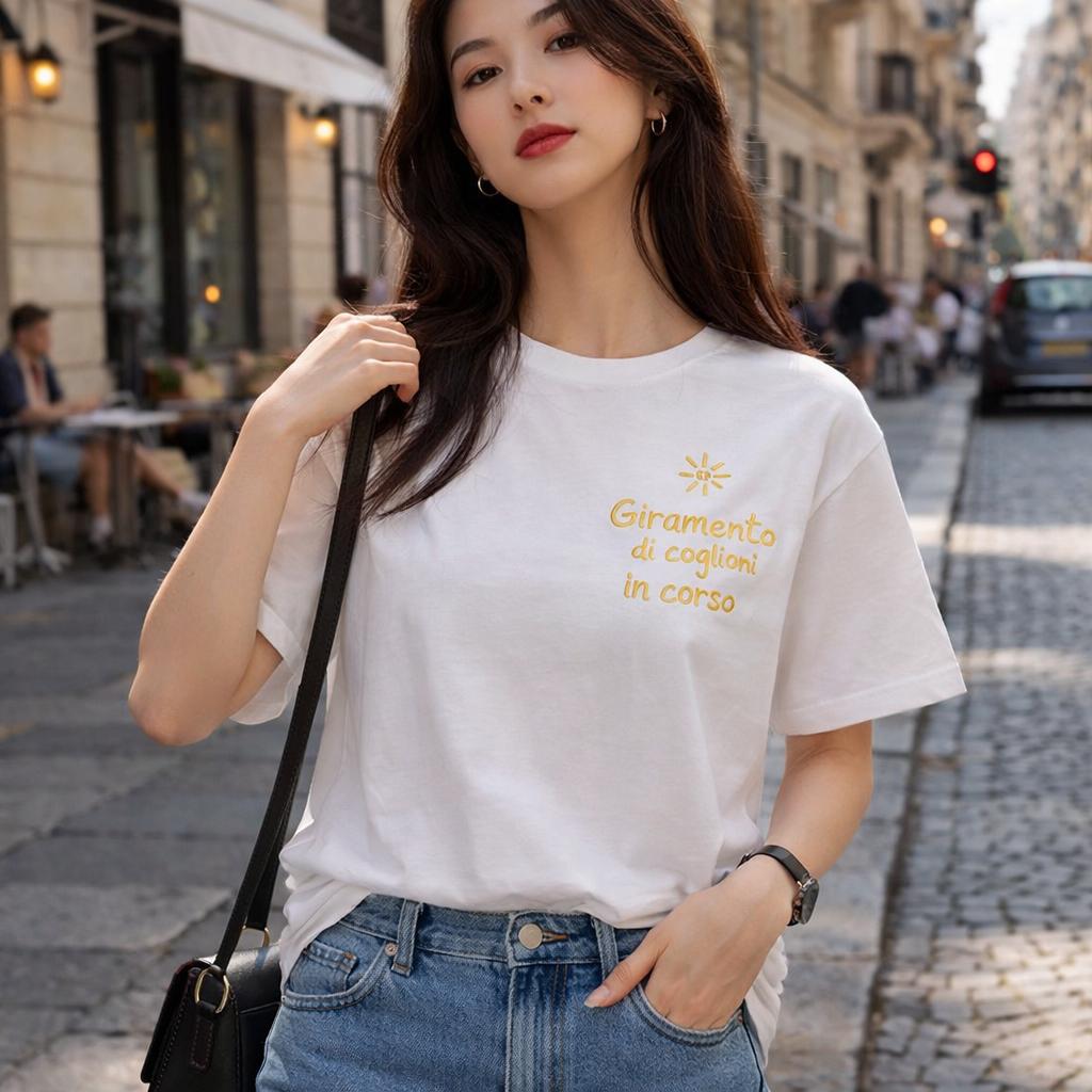 T-Shirt Over with Writes Ricamato 1.0