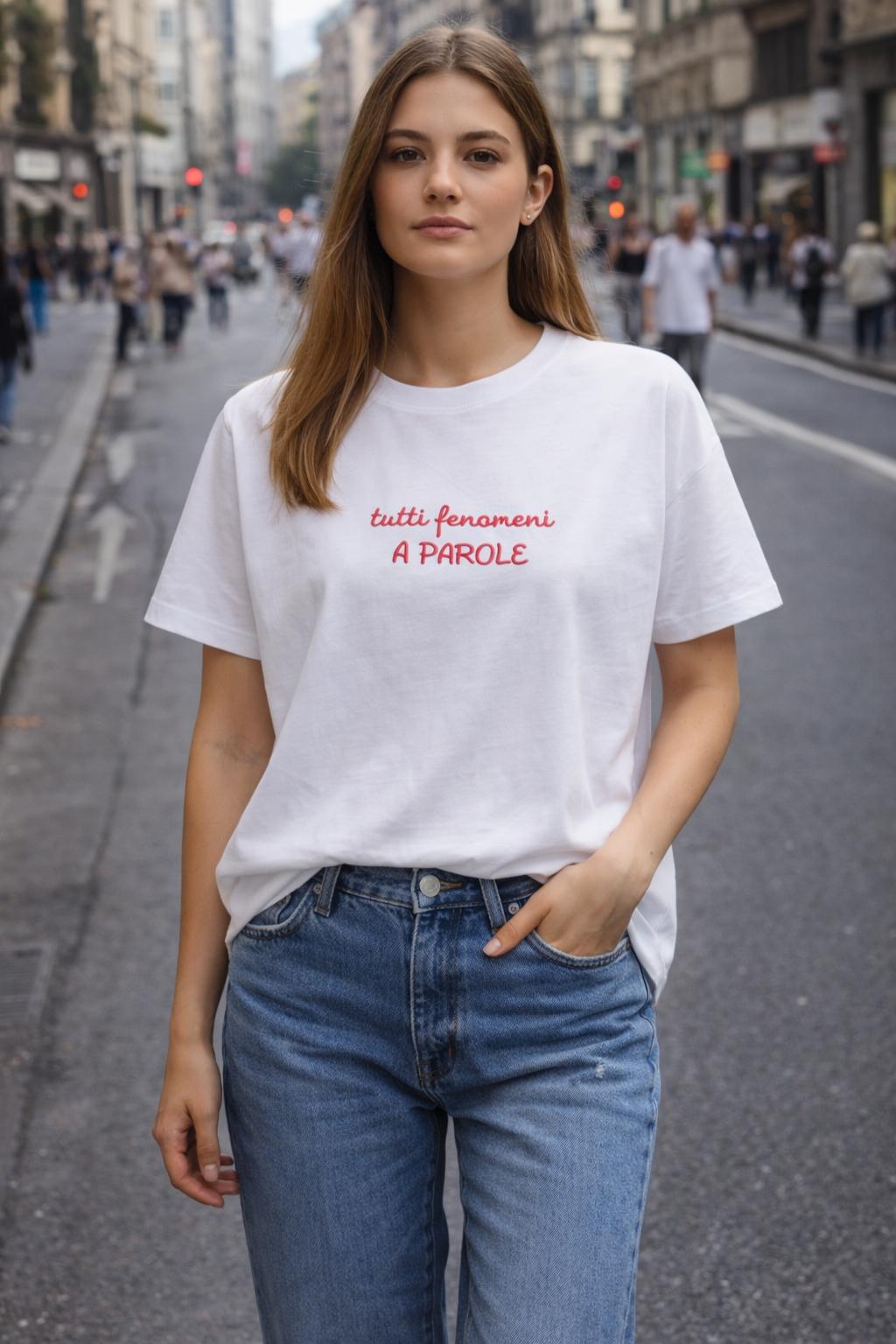 T-Shirt Over with Writes Ricamato 1.0