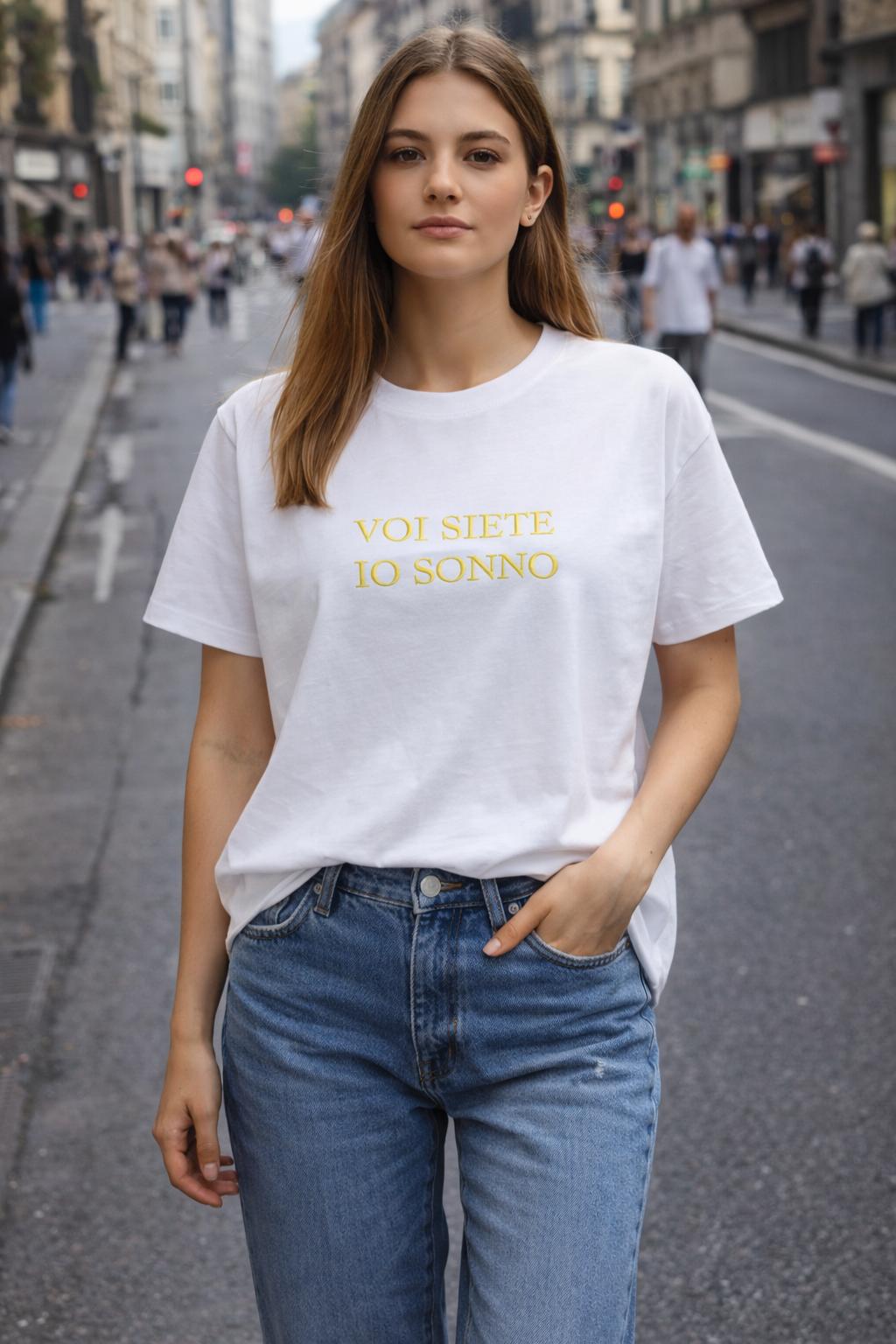 T-Shirt Over with Writes Ricamato 1.0