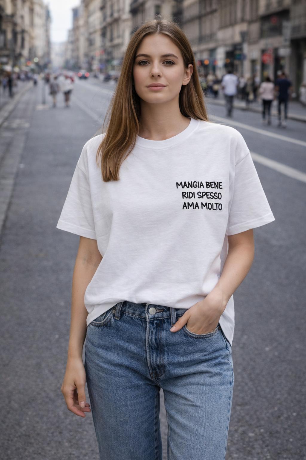 T-Shirt Over with Writes Ricamato 2.0