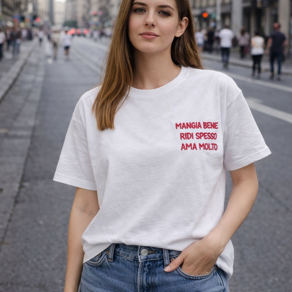 T-Shirt Over with Writes Ricamato 2.0