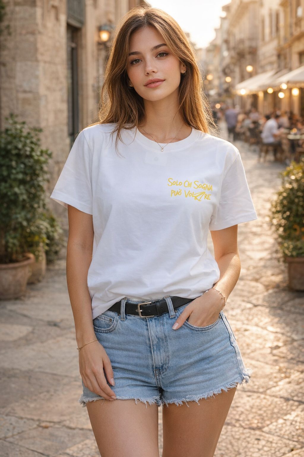T-Shirt Over with Writes Ricamato