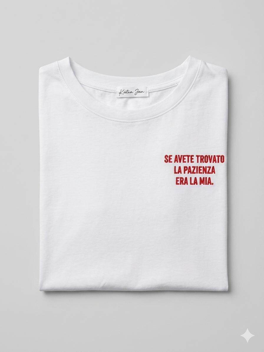 T-Shirt With Writes Ricamata 4.0