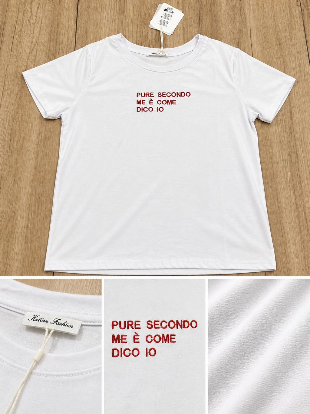 T-Shirt With Writes Ricamata 4.0