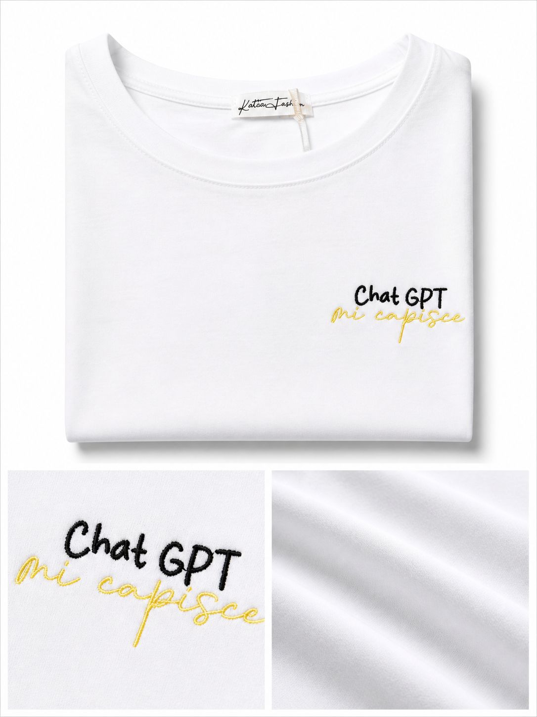 T-Shirt With Writes Ricamata 4.0