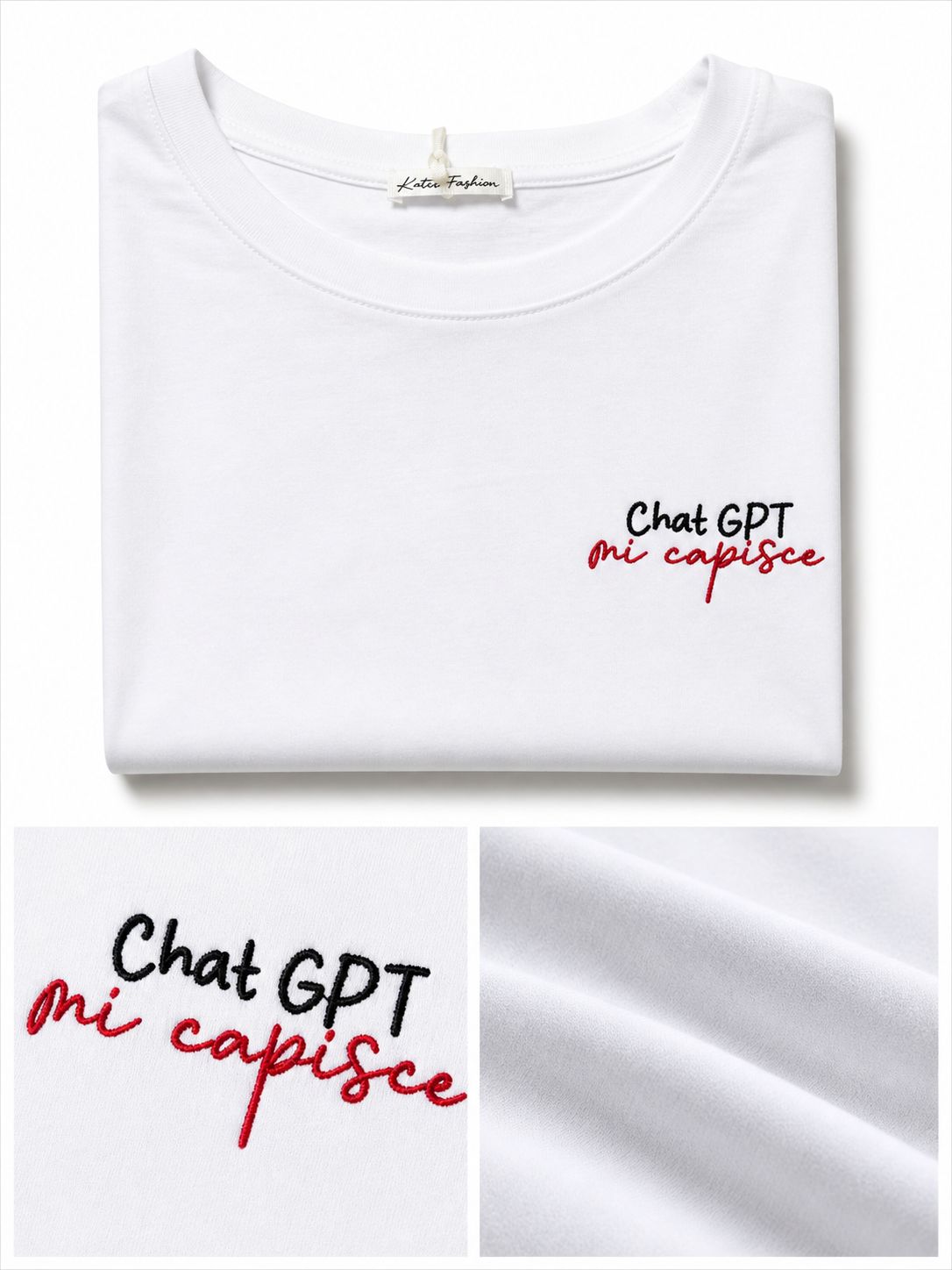 T-Shirt With Writes Ricamata 4.0