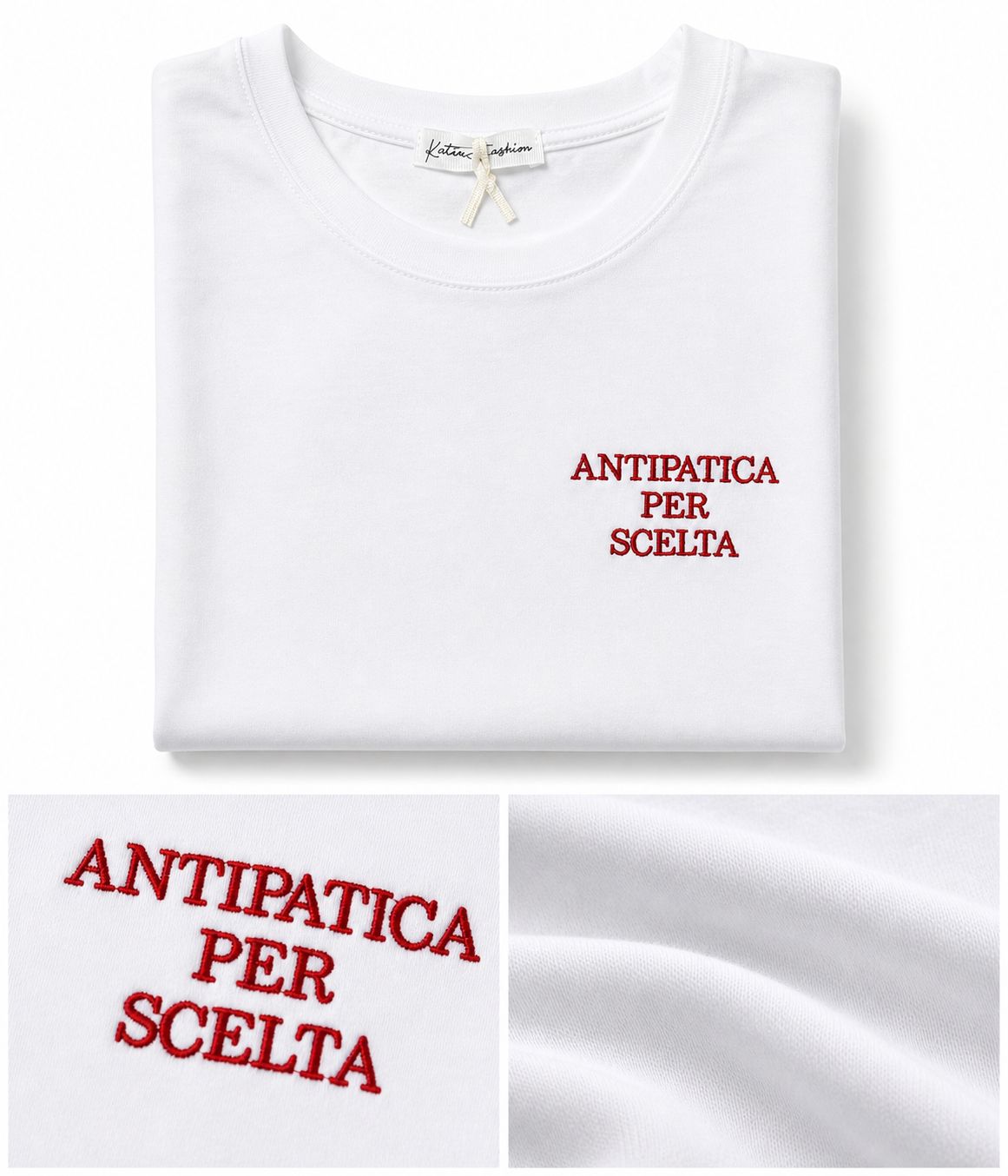 T-Shirt With Writes Ricamata 4.0