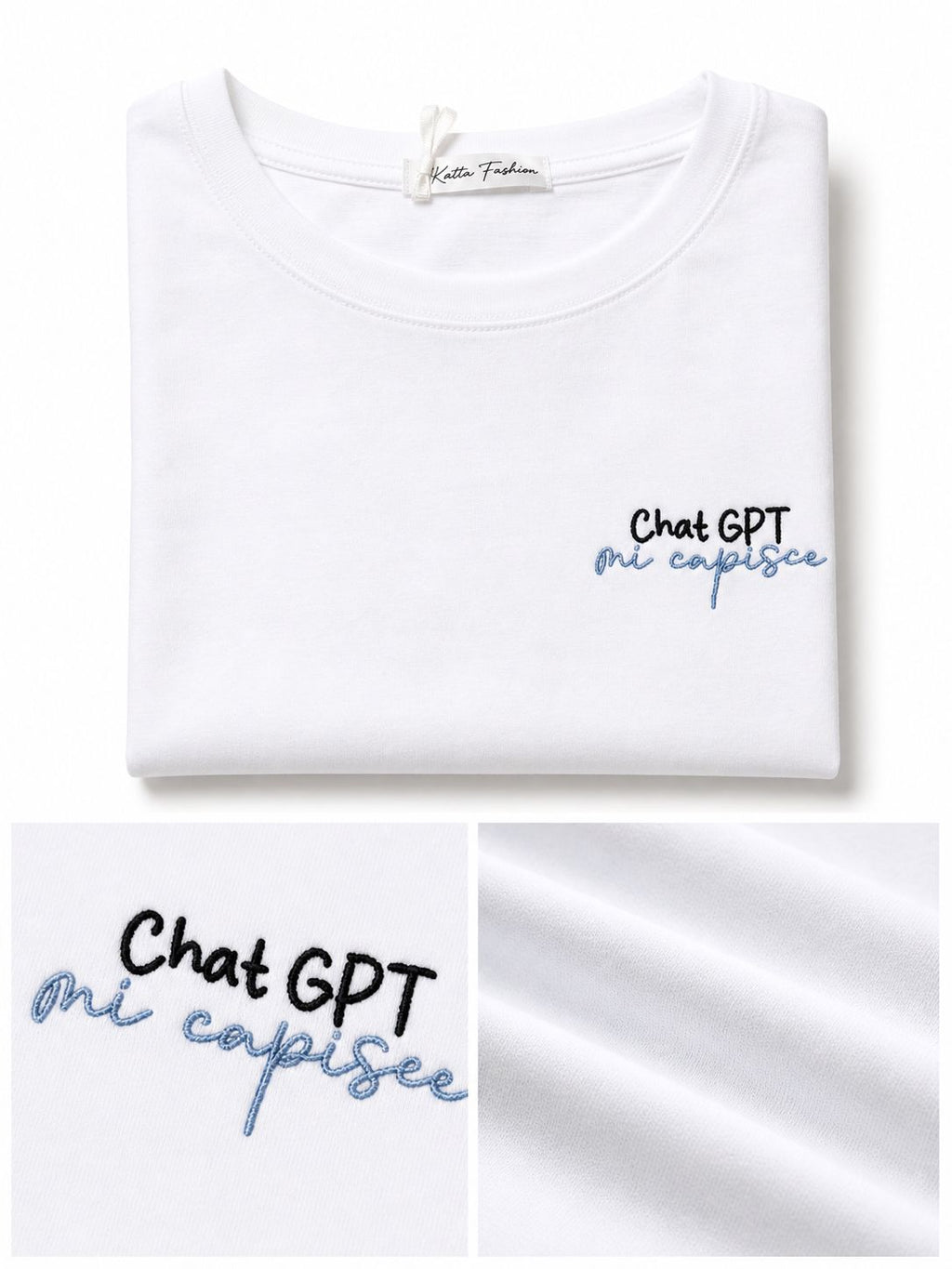T-Shirt With Writes Ricamata 4.0