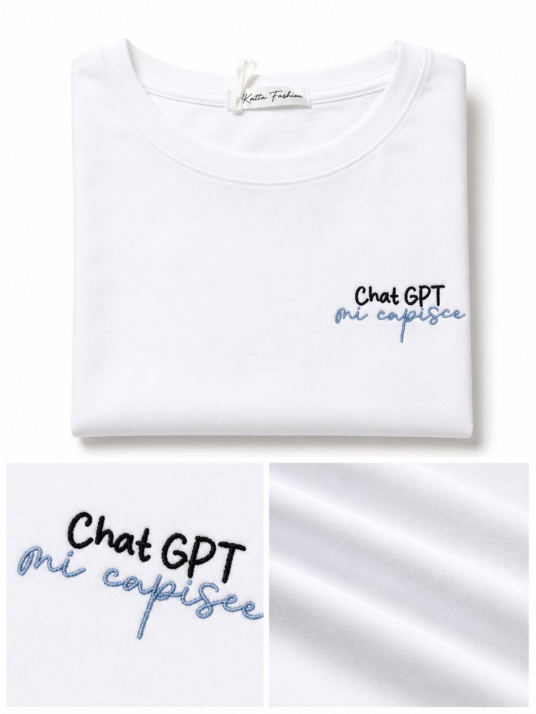 T-Shirt With Writes Ricamata 4.0