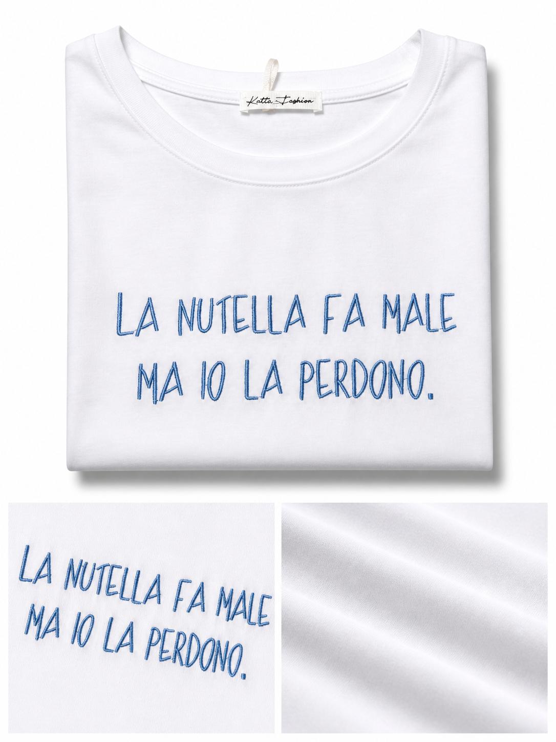 T-Shirt With Writes Ricamata 4.0