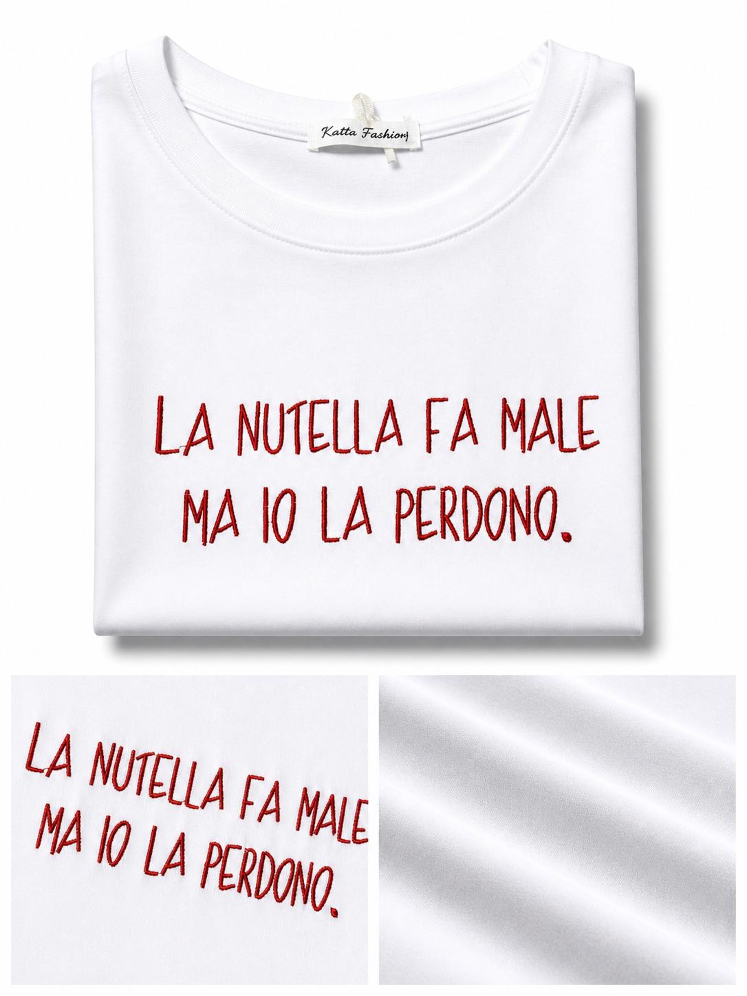T-Shirt With Writes Ricamata 4.0