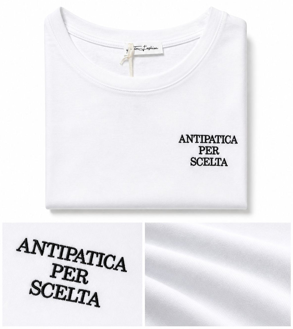 T-Shirt With Writes Ricamata 4.0