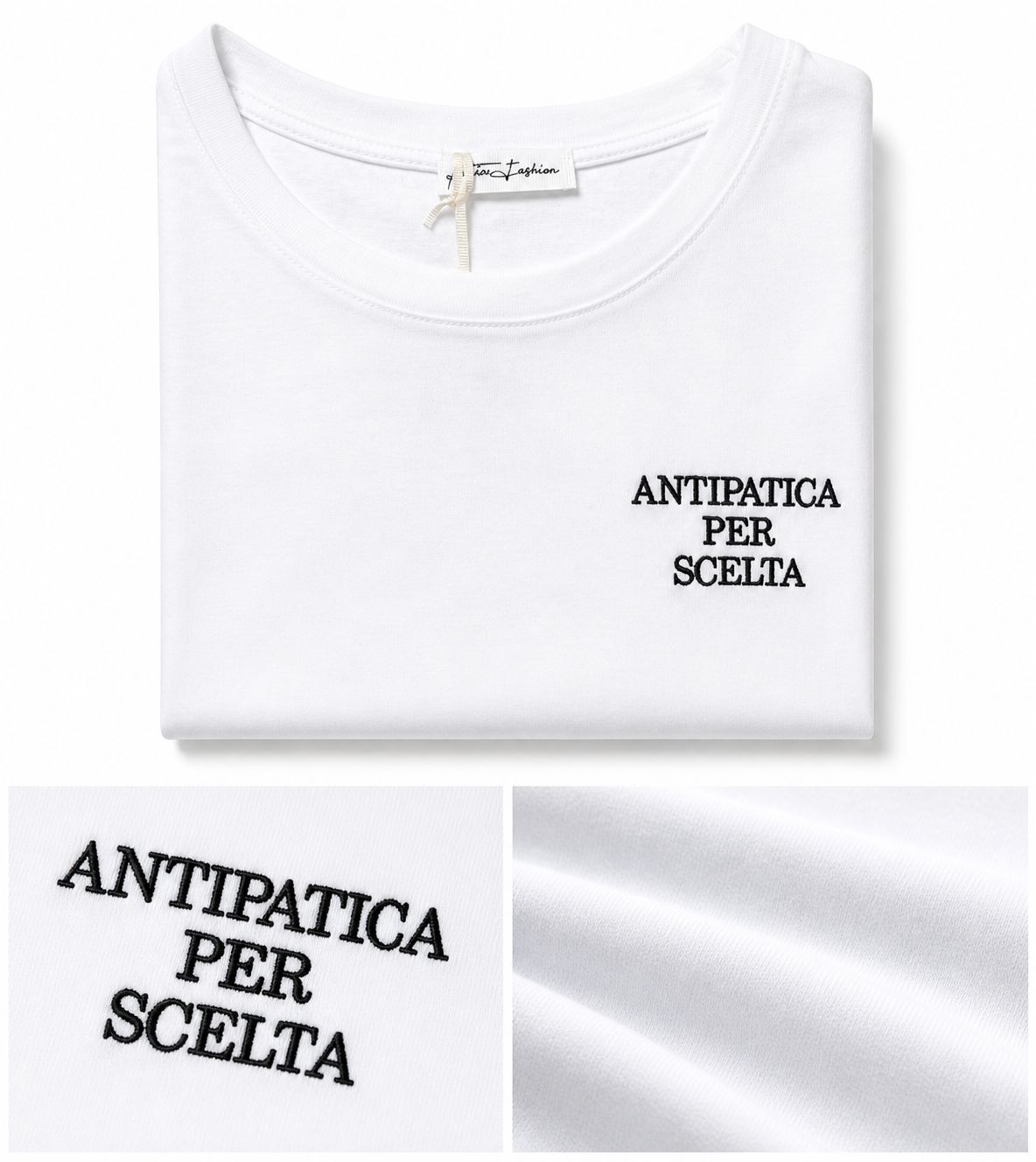 T-Shirt With Writes Ricamata 4.0