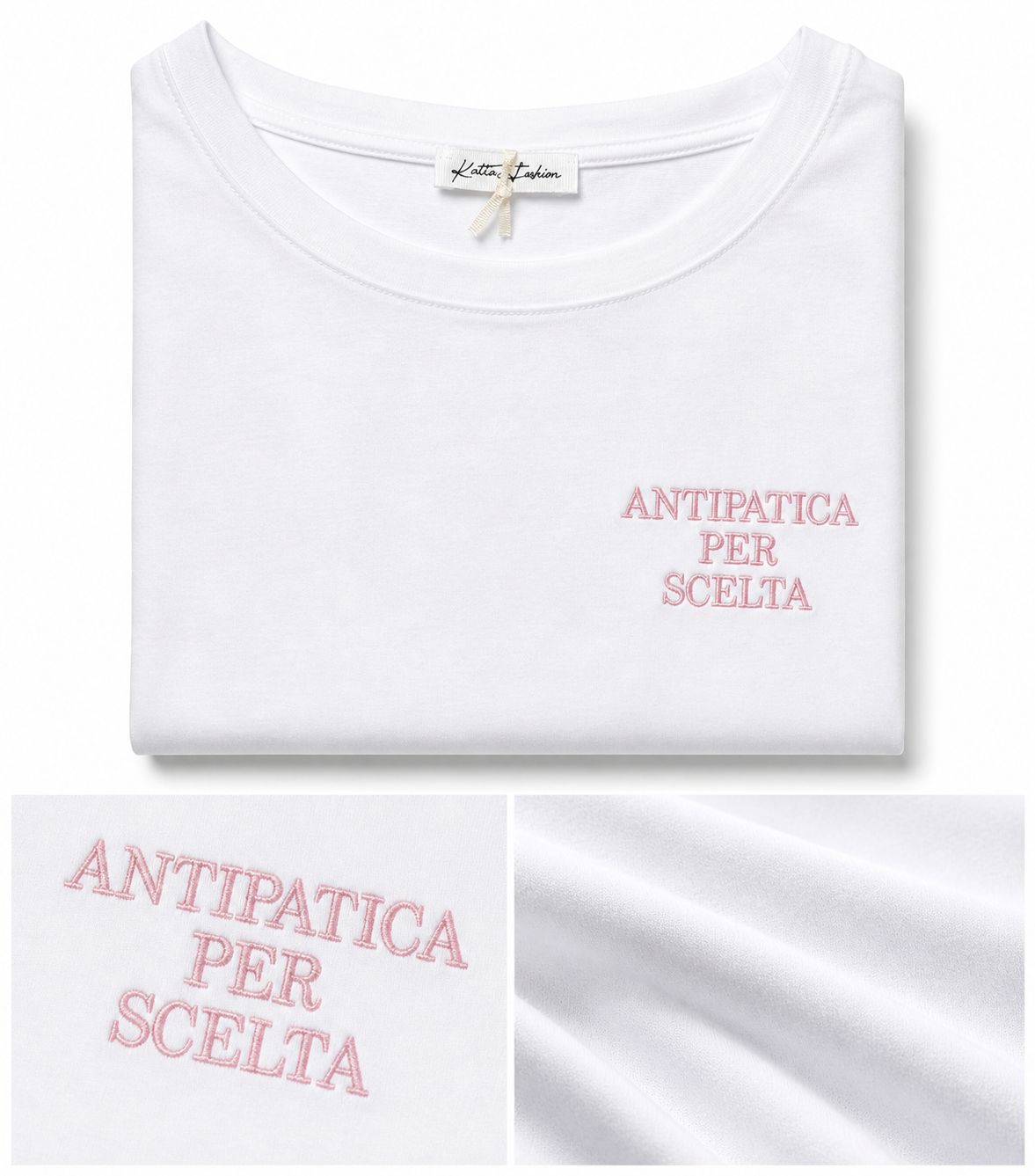 T-Shirt With Writes Ricamata 4.0