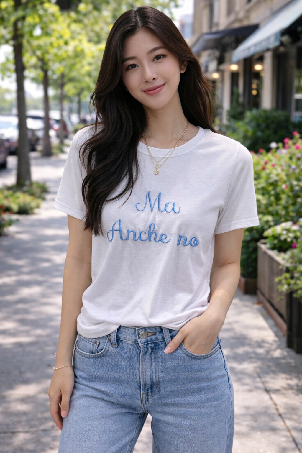 T-Shirt With Writes Ricamata