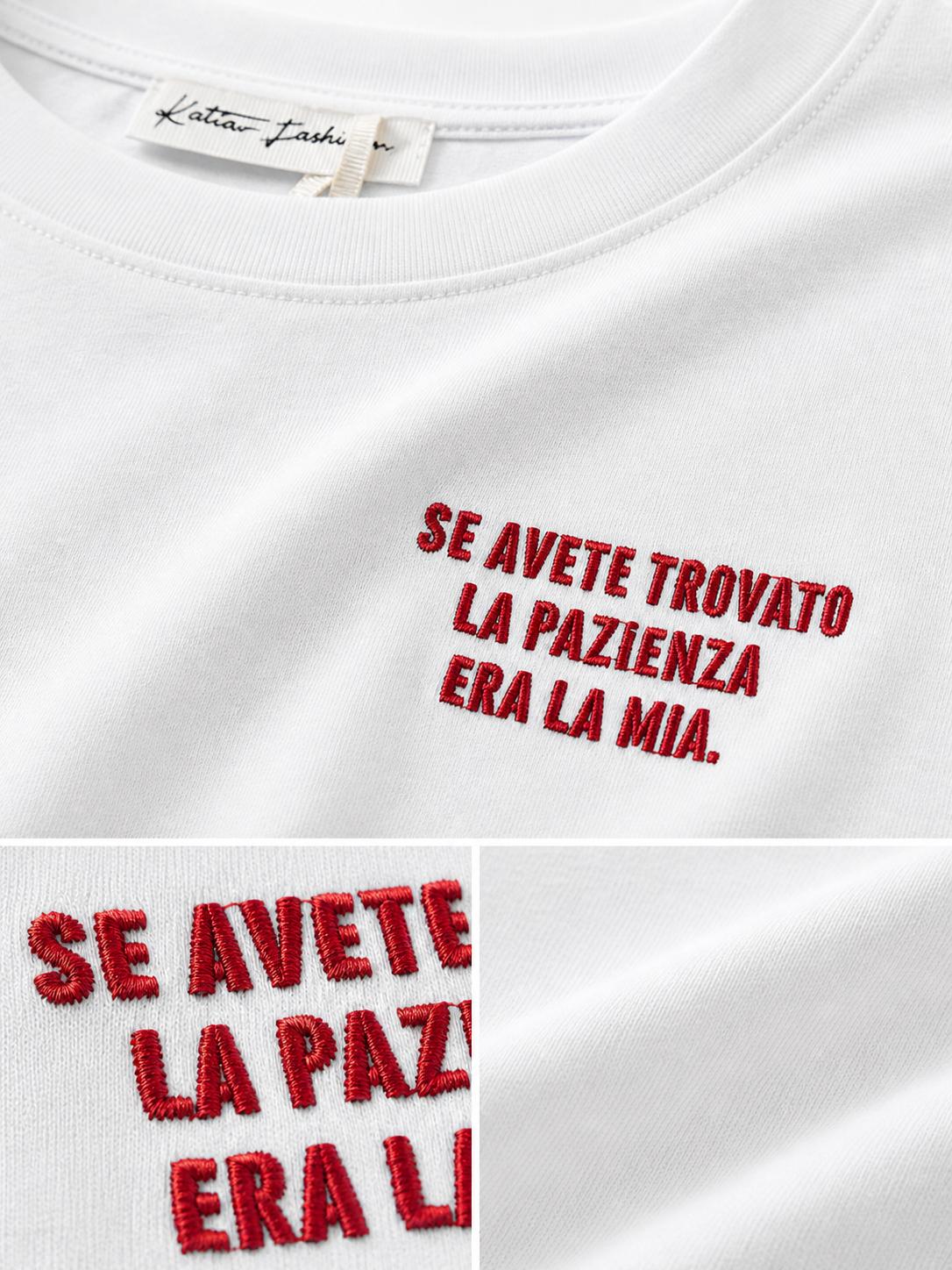 T-Shirt With Writes Ricamata 4.0