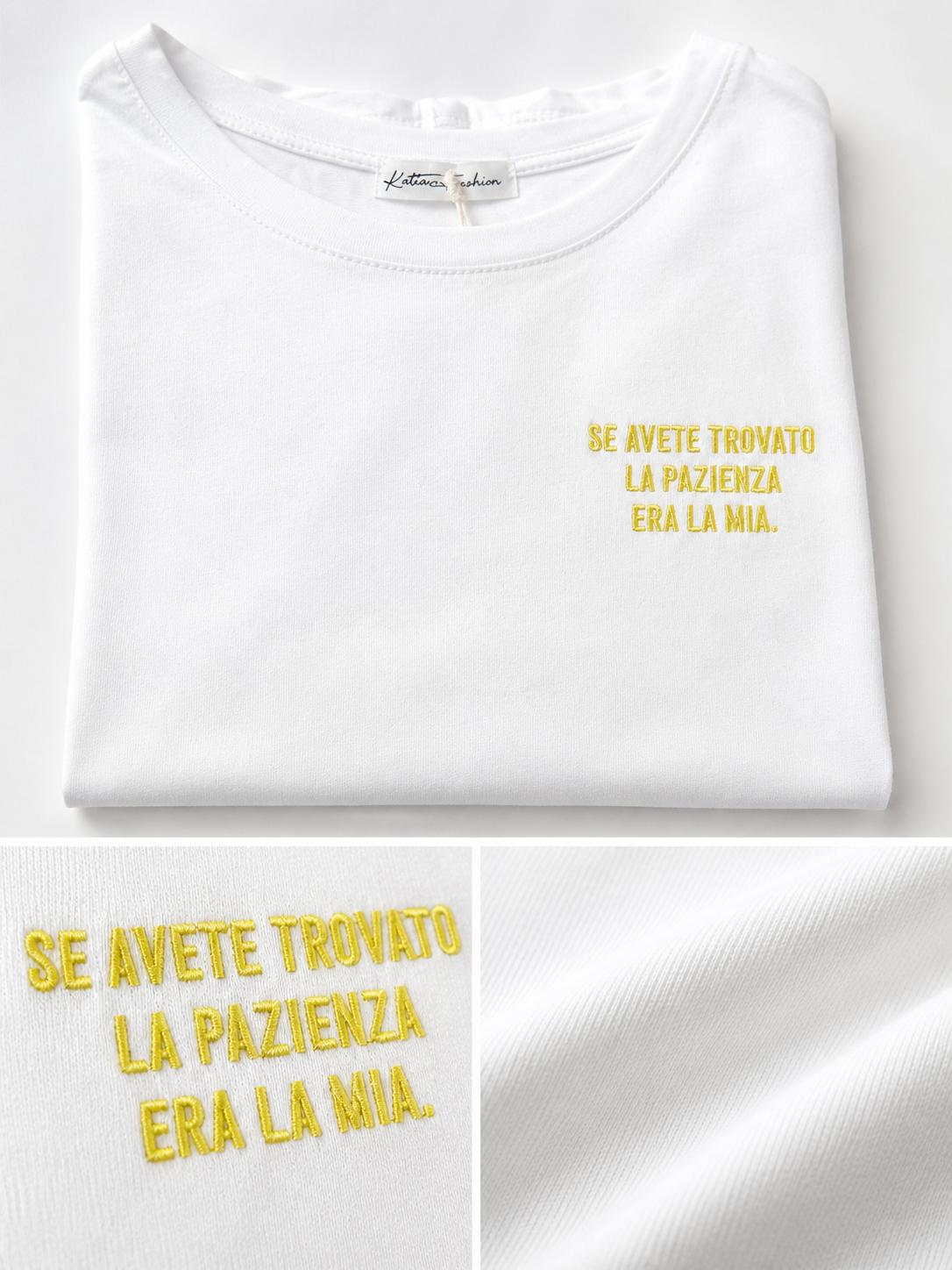 T-Shirt With Writes Ricamata 4.0