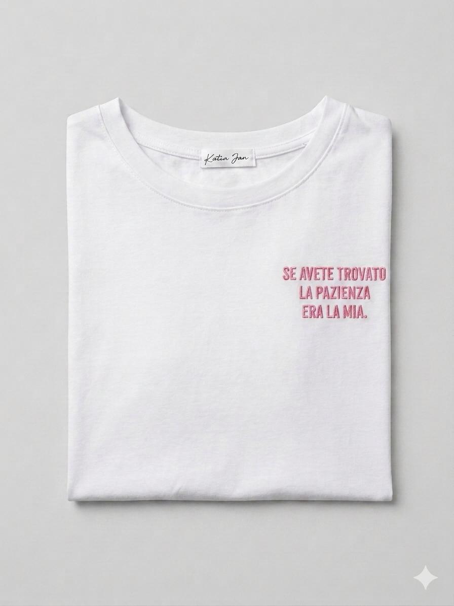 T-Shirt With Writes Ricamata 4.0