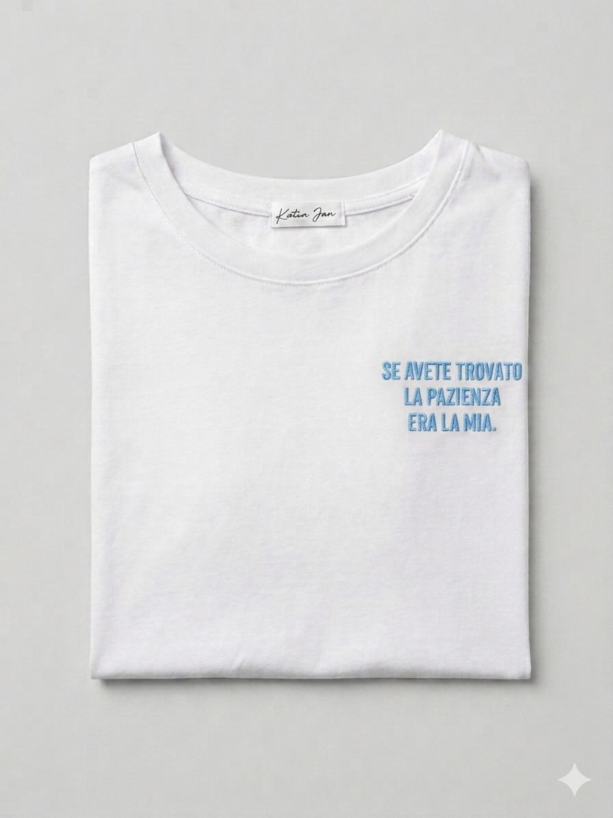 T-Shirt With Writes Ricamata 4.0