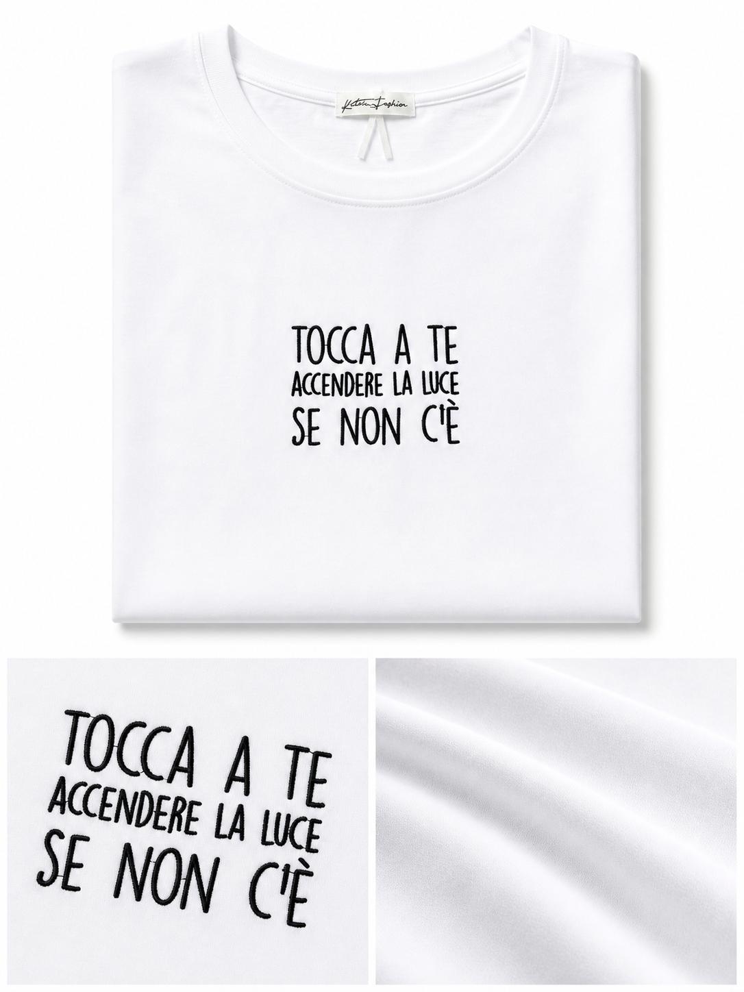 T-Shirt With Writes Ricamata