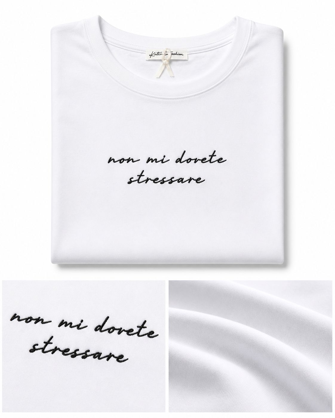 T-Shirt con Writes Ricamata 5.0