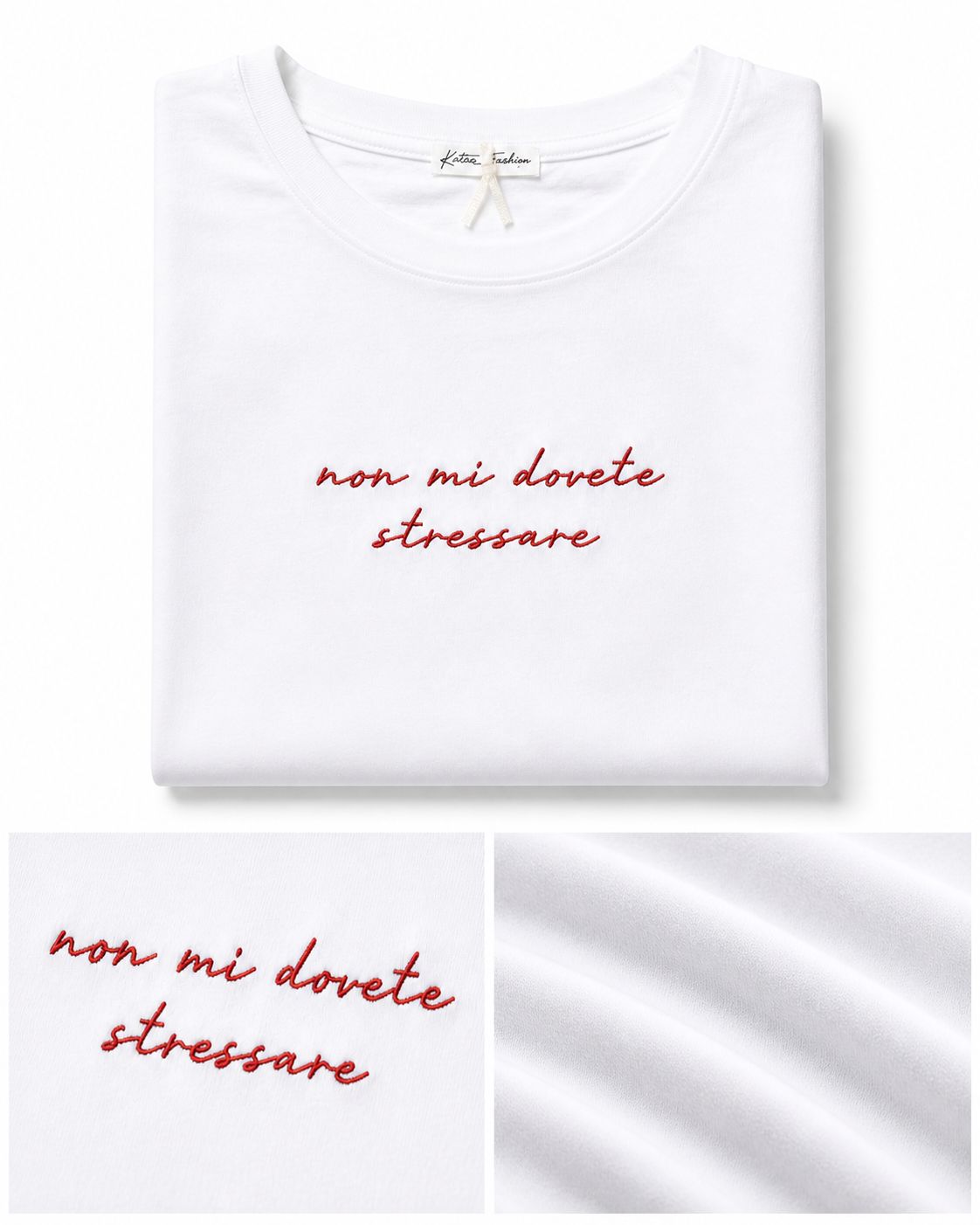 T-Shirt con Writes Ricamata 5.0