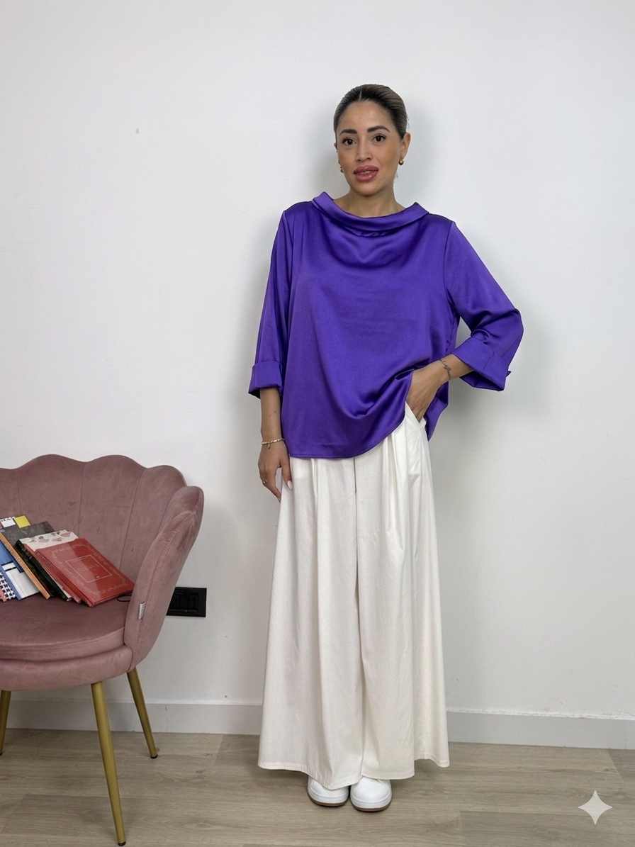 Maglia Scollo ad Anello in Raso