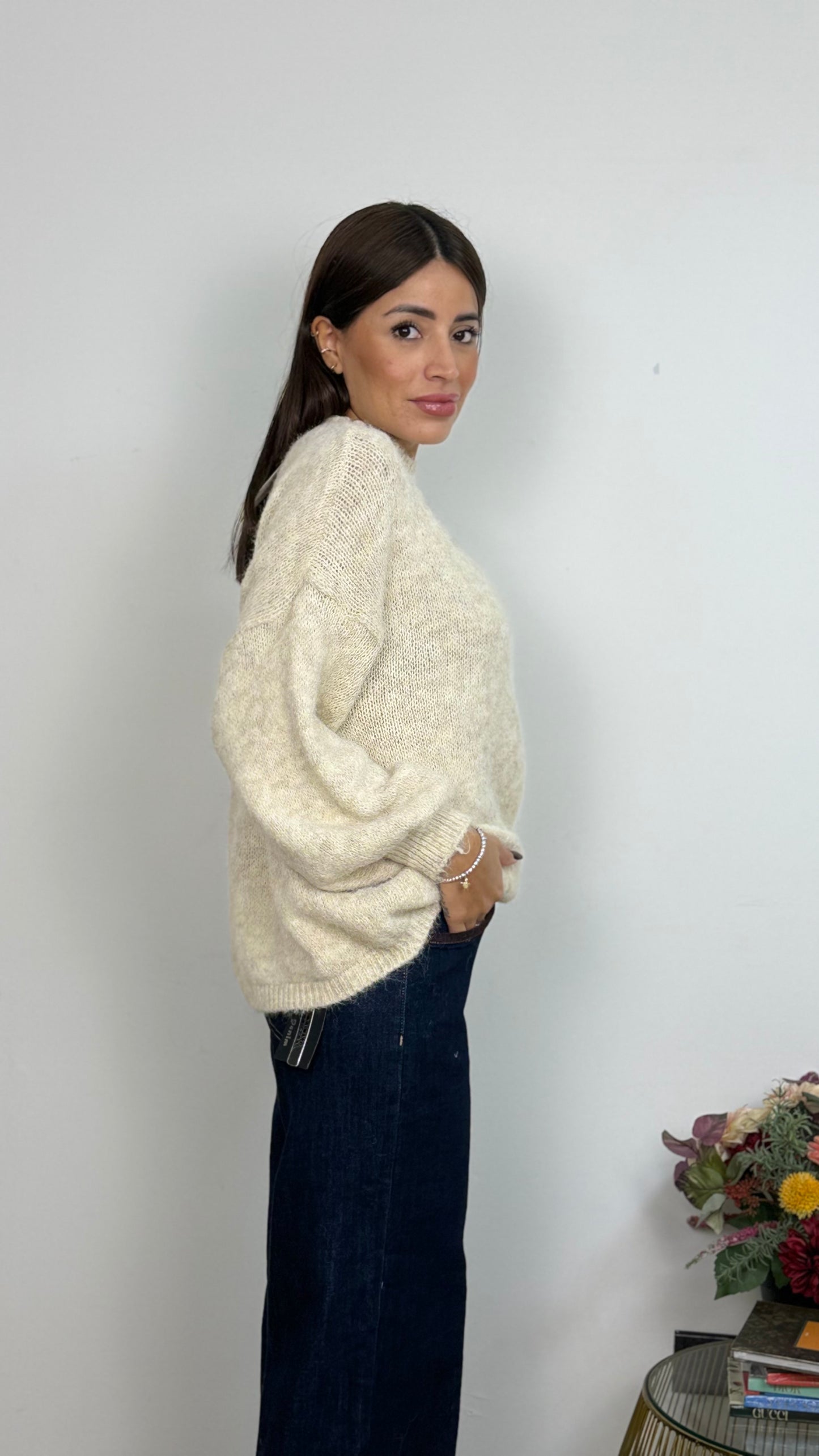 Maglione Girocollo Misto Lana