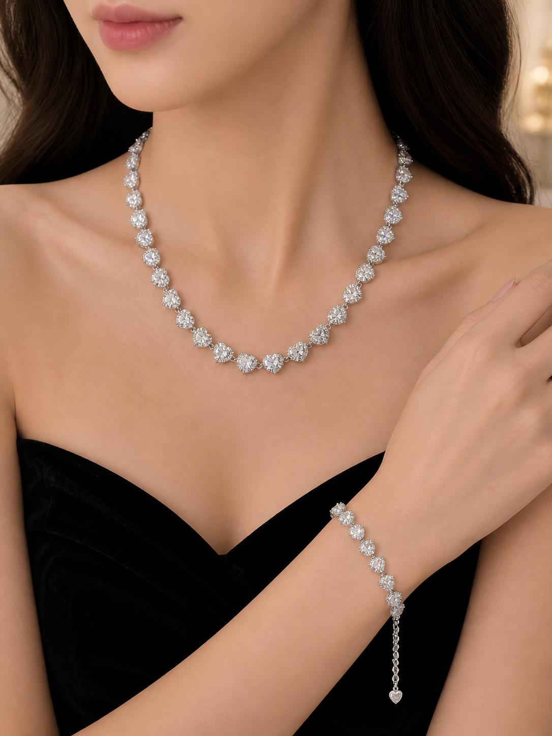 Collana Heart Brillantinata