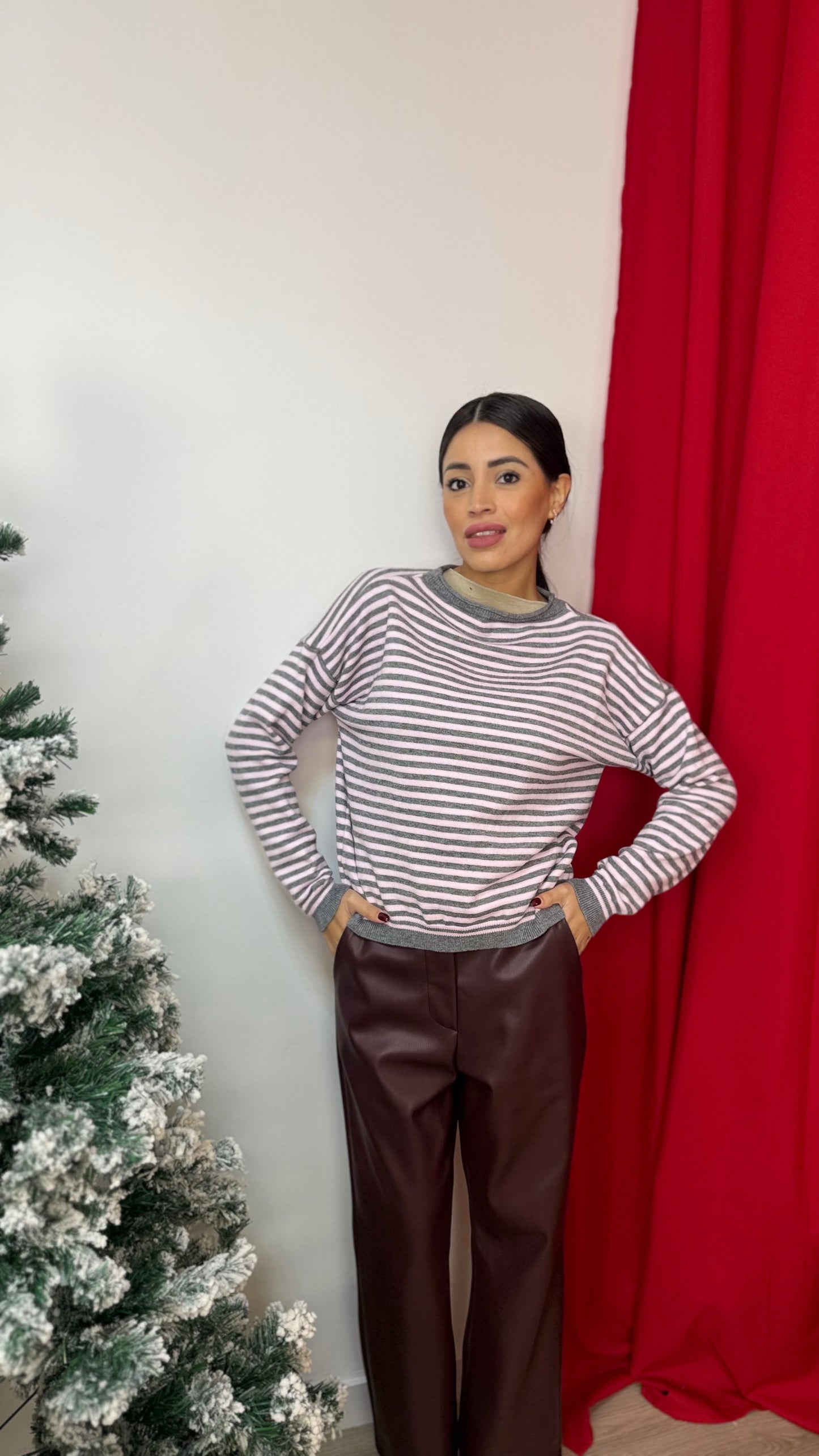 Pantalone in ecopelle a trombetta