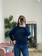 Maglioncino in Maglia Traforato in Cotone