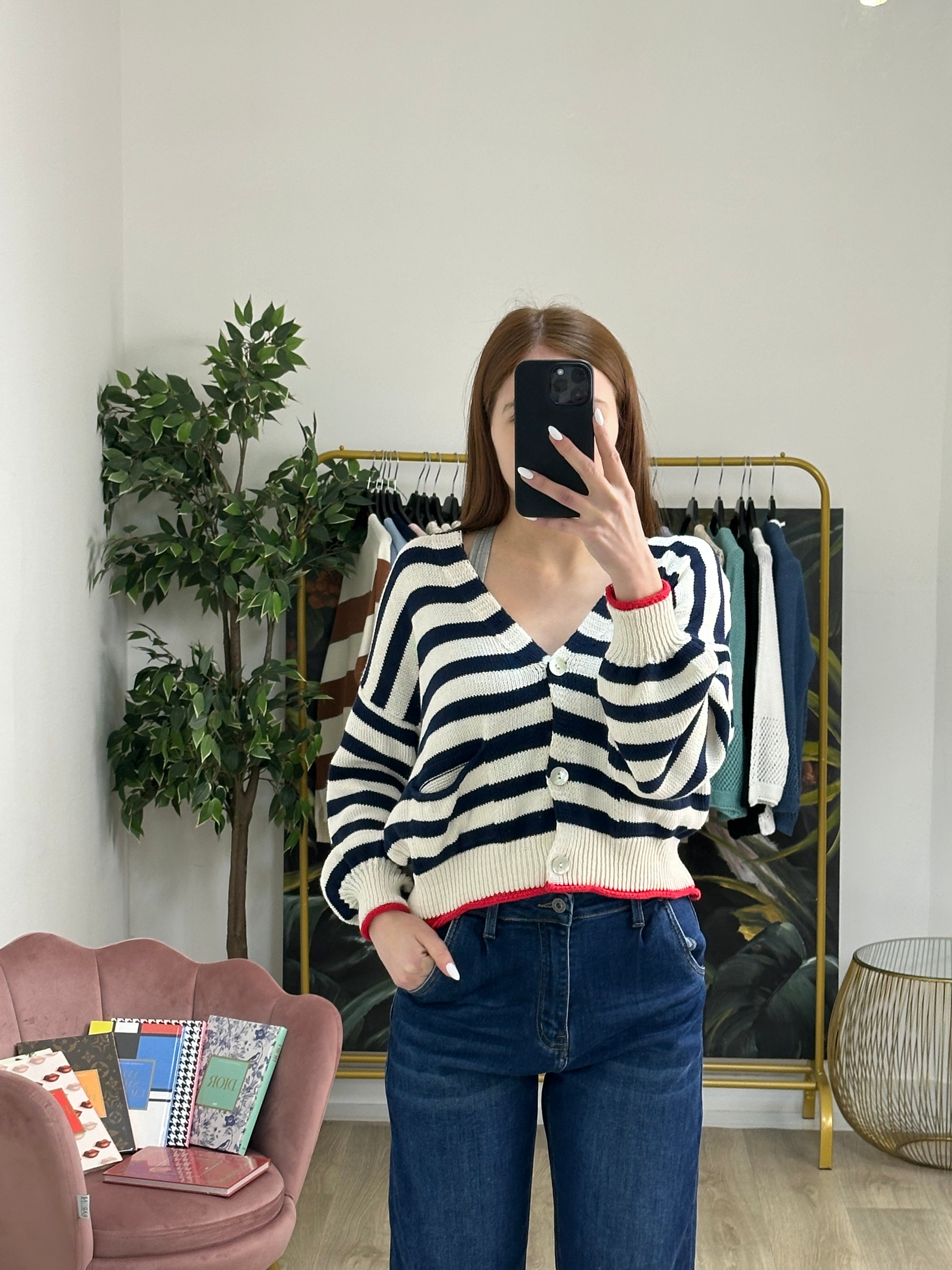 Cardigan a Righe