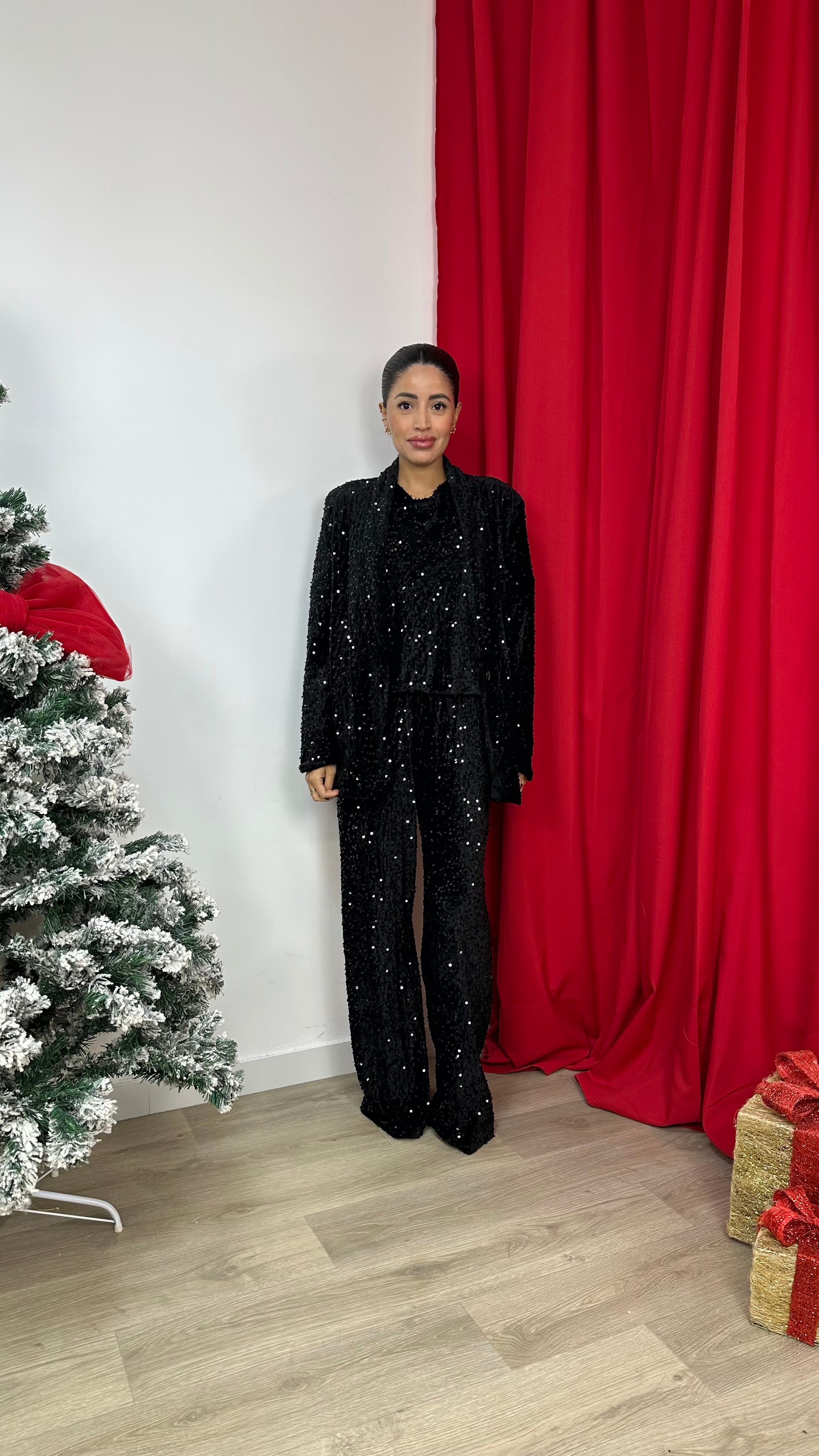 Pantalone a palazzo in paillettes