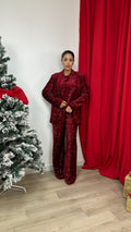 Pantalone a palazzo in paillettes