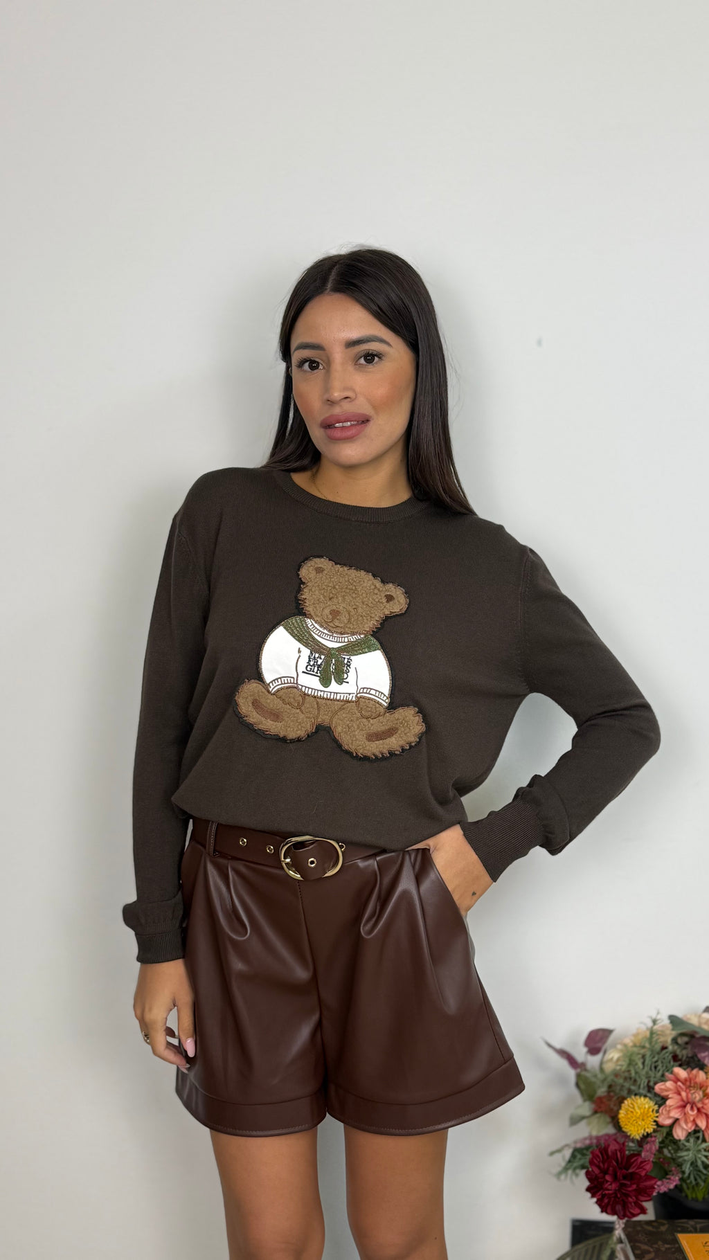 Pullover Teddy Ricamato