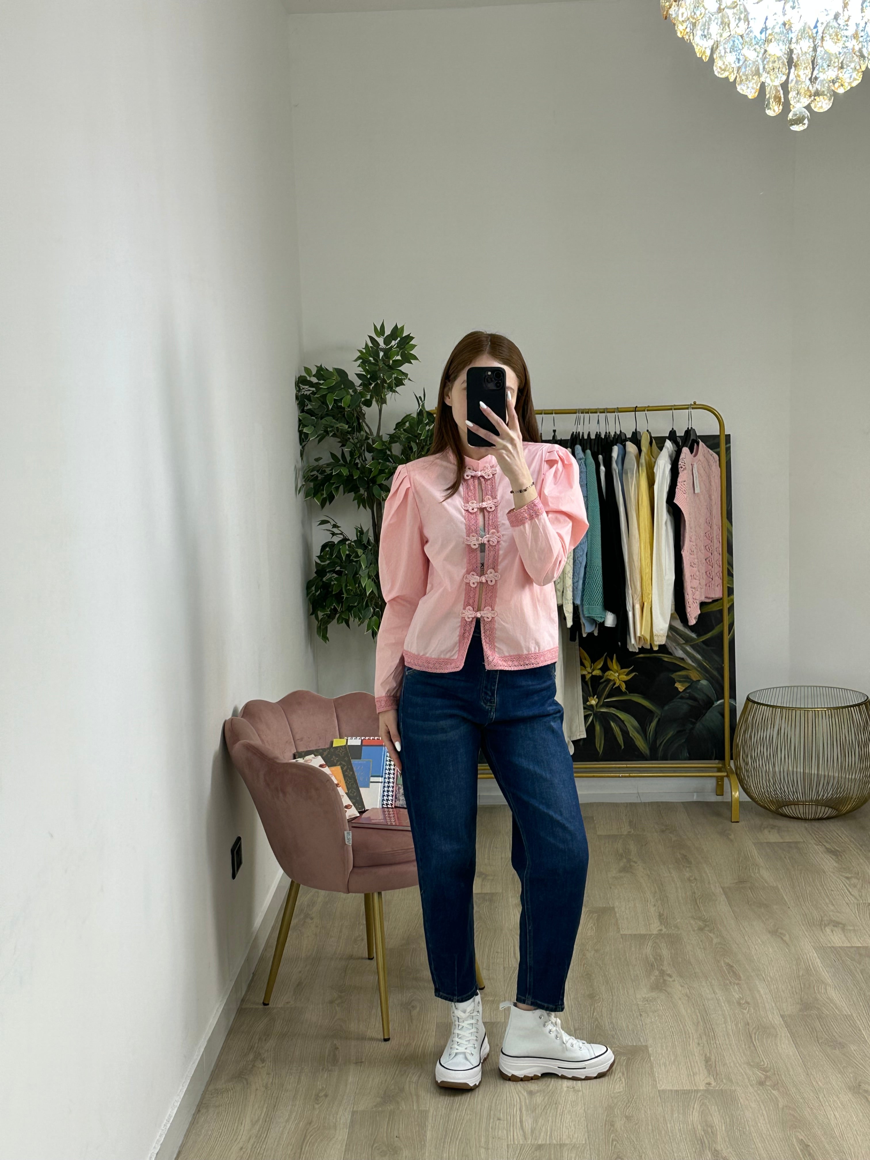 Jeans mom fit a vita alta