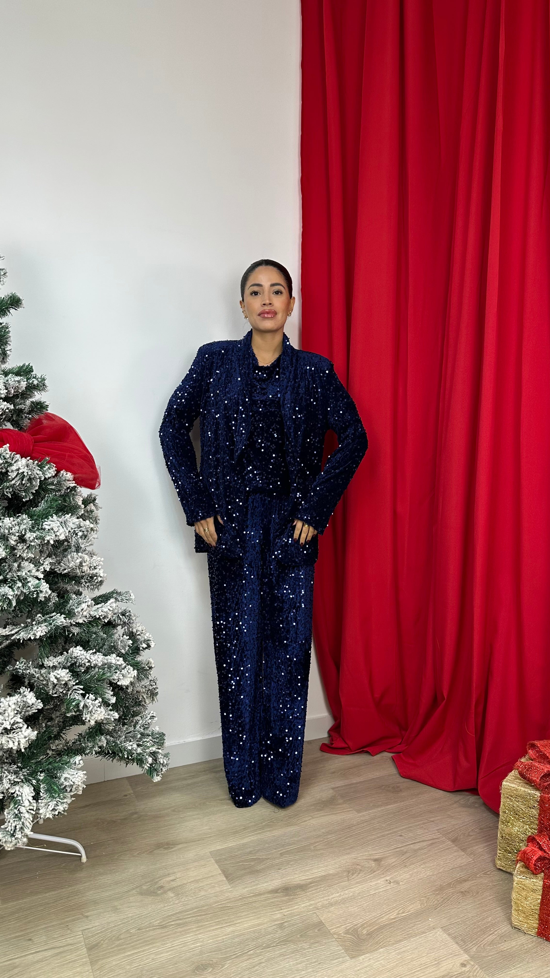 Pantalone a palazzo in paillettes