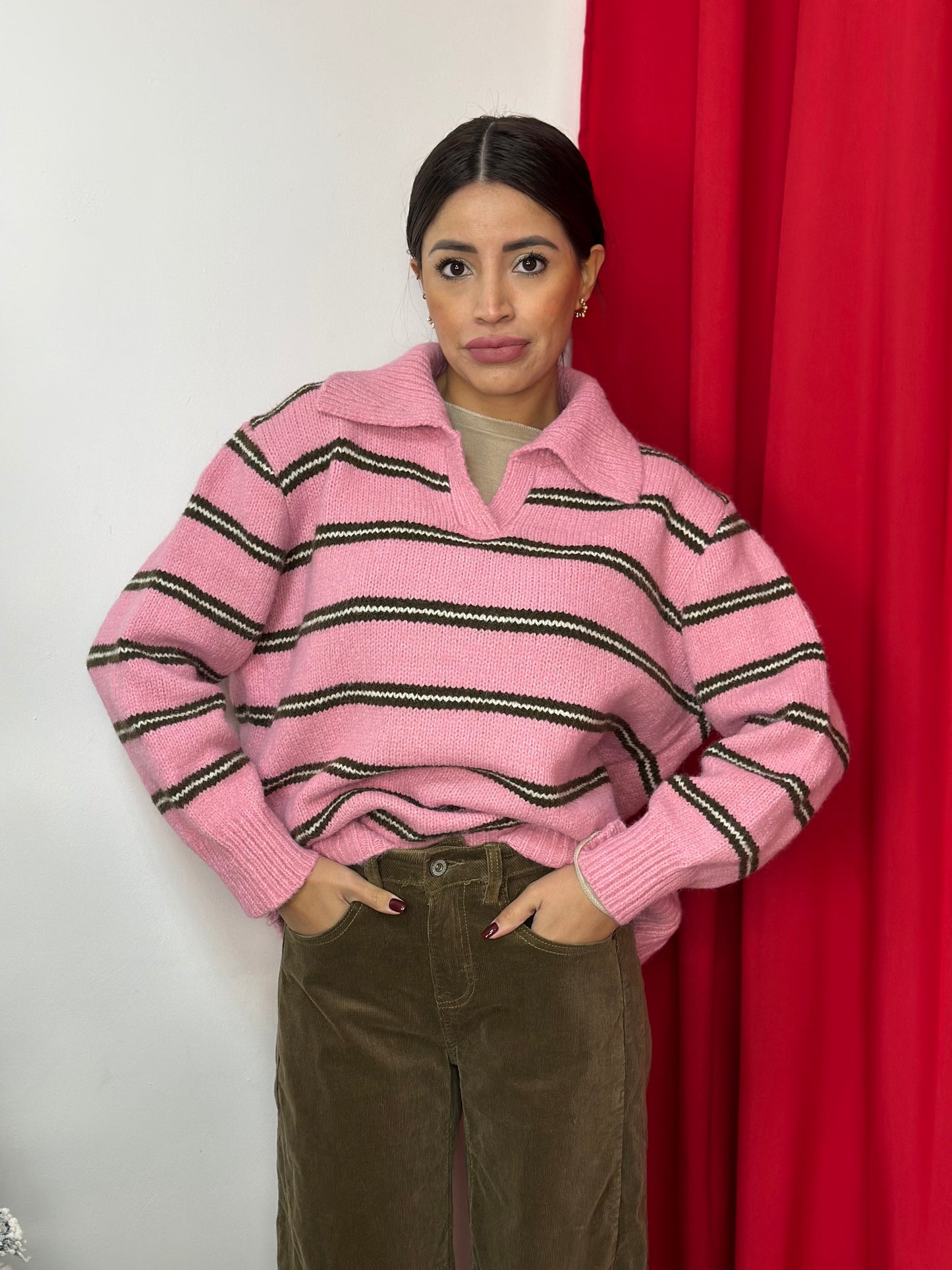 Maglione con Collo a Camicia