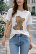 T-Shirt Over con Design e Strass
