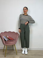 Pantalone Elasticizzato a Pieghe