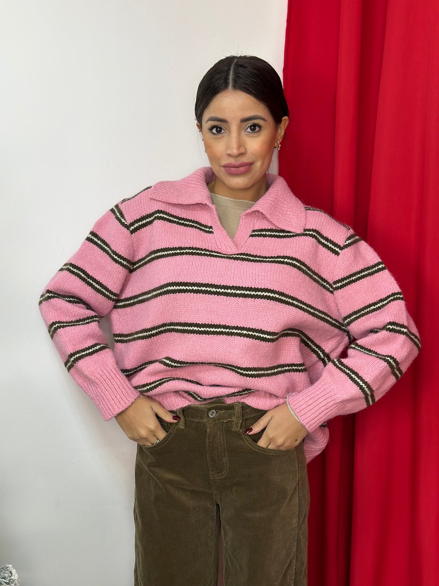 Maglione con Collo a Camicia