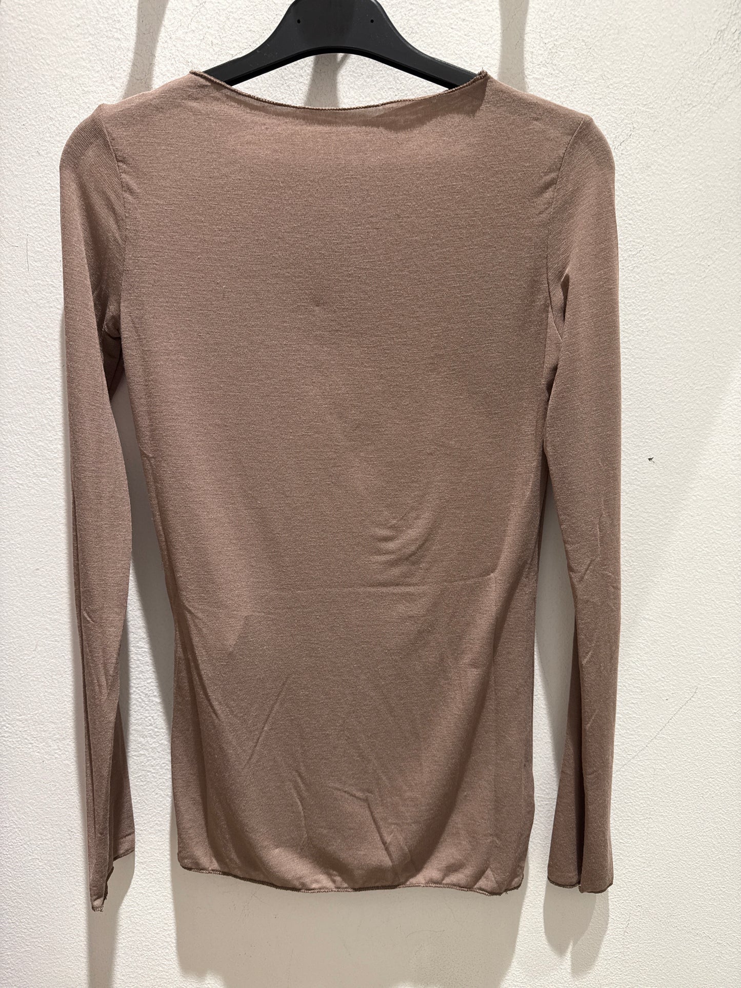 Maglietta girocollo con misto cashmere