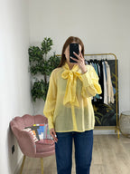 Camicia Trasparente chiusura a Fiocchetto