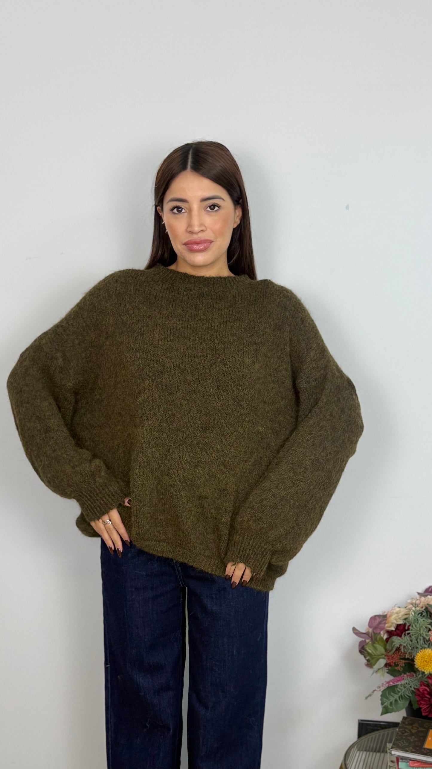 Maglione Girocollo Misto Lana