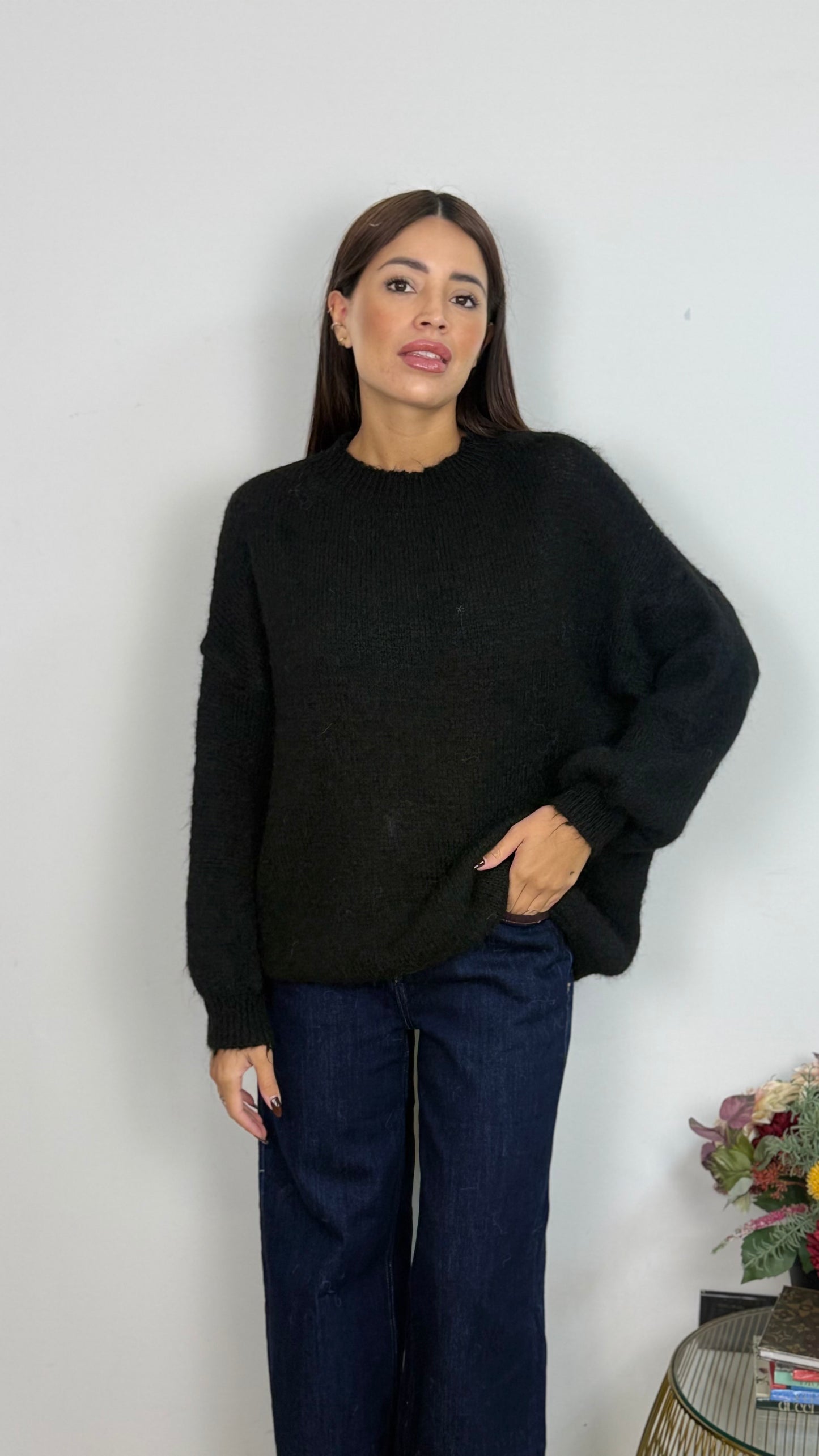 Maglione Girocollo Misto Lana