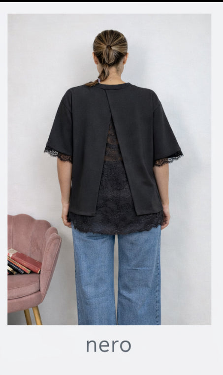 Maglia Over con Pizzo
