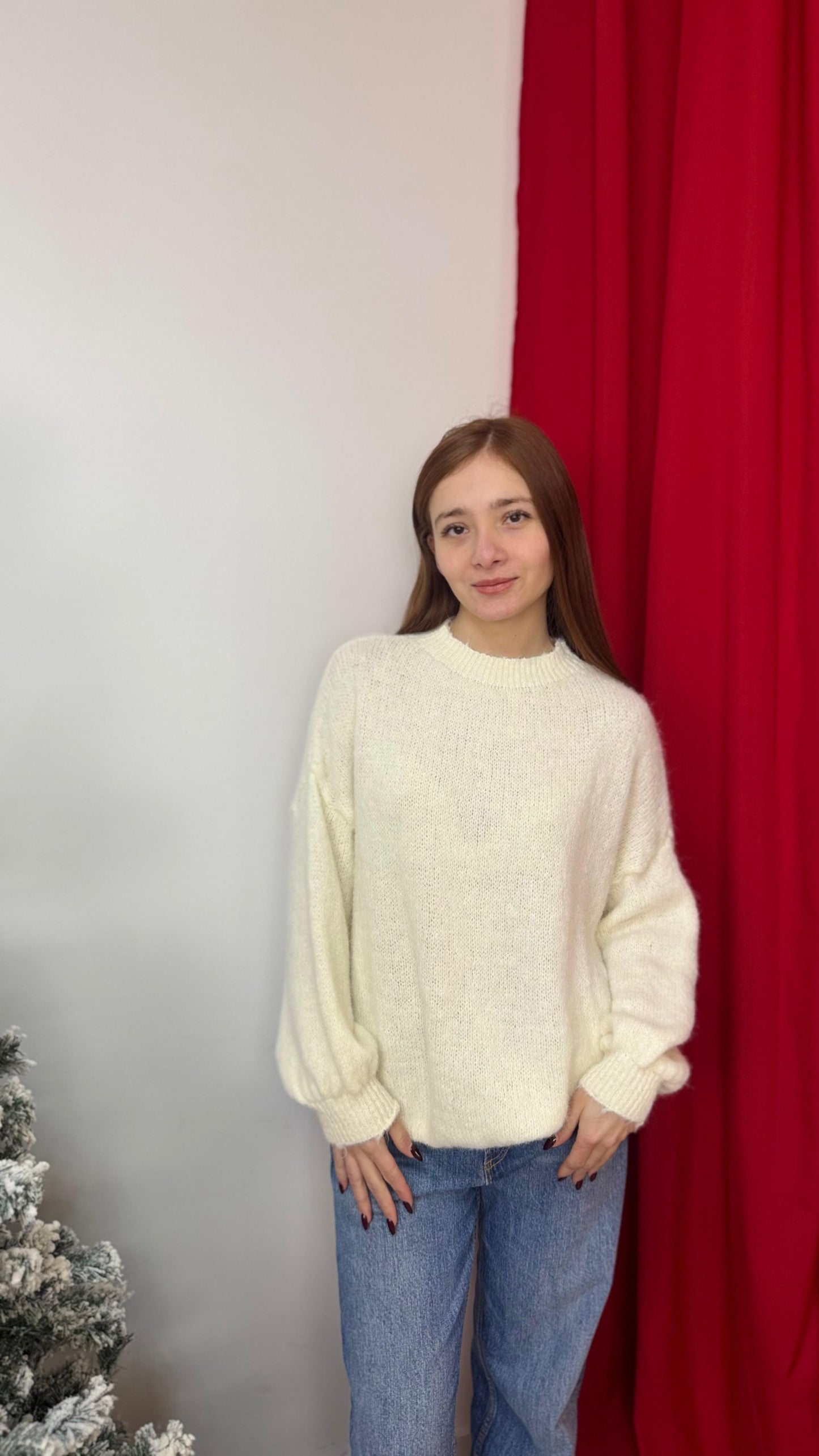 Maglione Girocollo Misto Lana