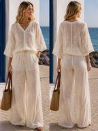 Camicia Scollo a V Ricamata